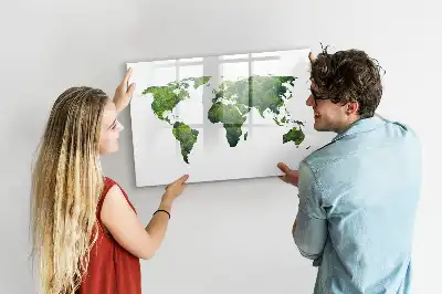 Harta ecologică a lumii tablă magnetică cu ștergere uscată