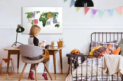 Harta ecologică a lumii tablă magnetică cu ștergere uscată
