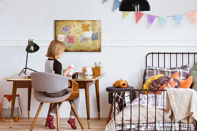 Tablă magnetică cu ștergere uscată cu hartă veche a lumii