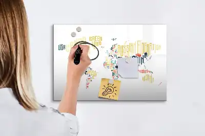 Tablă magnetică cu ștergere uscată numele țărilor