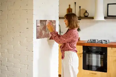 Tablă magnetică cu ștergere uscată cu hartă a lumii și design de cărămidă