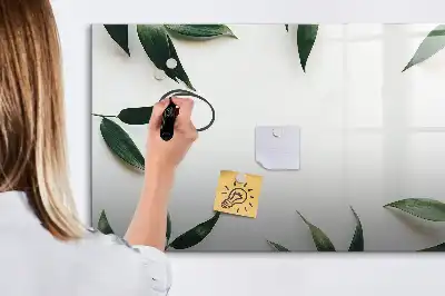 Tablă magnetică cu ștergere uscată cu ramă din frunze