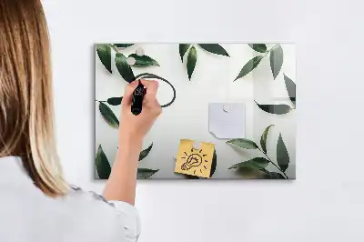 Tablă magnetică cu ștergere uscată cu ramă din frunze