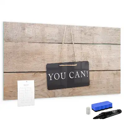 Tablă magnetică cu ștergere uscată cu mesajul motivațional Poți reuși!