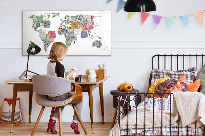 Tablă magnetică cu ștergere uscată cu design hartă din bancnote
