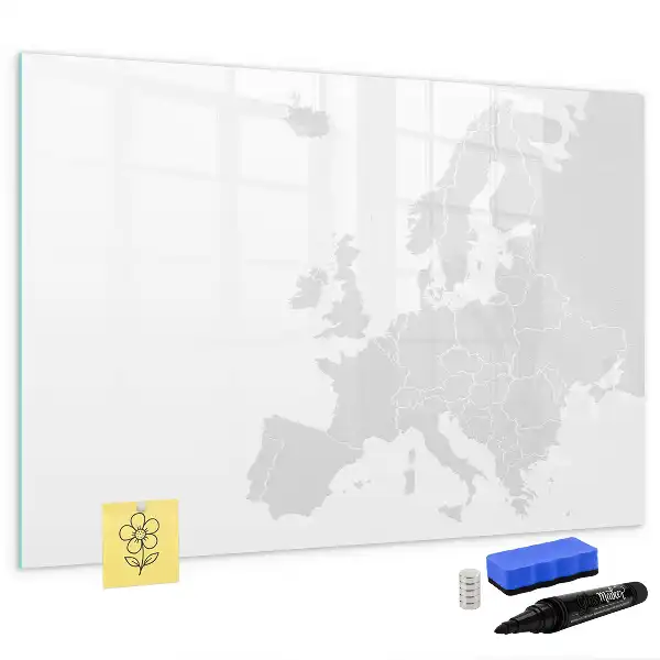 Tablă magnetică cu ștergere uscată cu harta Europei