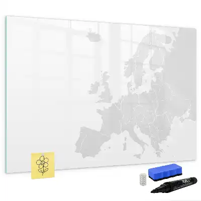 Tablă magnetică cu ștergere uscată cu harta Europei