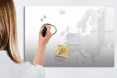 Tablă magnetică cu ștergere uscată cu harta Europei