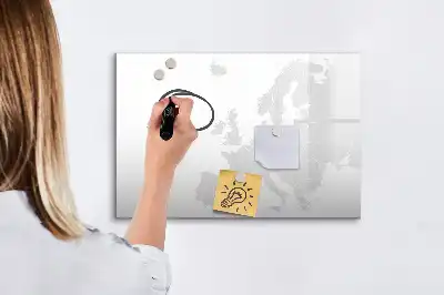 Tablă magnetică cu ștergere uscată cu harta Europei