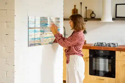 Tablă magnetică cu ștergere uscată cu ramă din lemn zgâriat