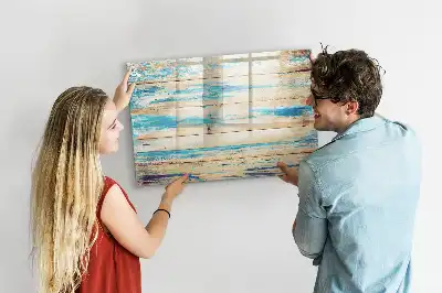 Tablă magnetică cu ștergere uscată cu ramă din lemn zgâriat
