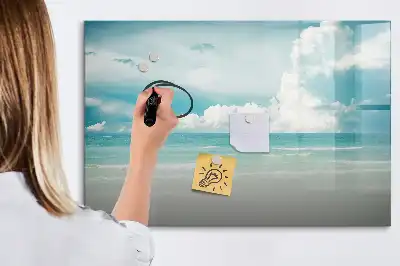 Tablă magnetică cu ștergere uscată cu imprimeu peisaj marin