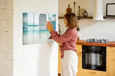 Tablă magnetică cu ștergere uscată cu imprimeu peisaj marin