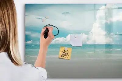 Tablă magnetică cu ștergere uscată cu imprimeu peisaj marin