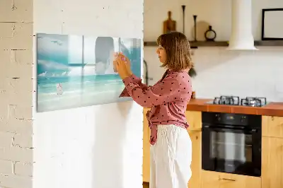 Tablă magnetică cu ștergere uscată cu imprimeu peisaj marin