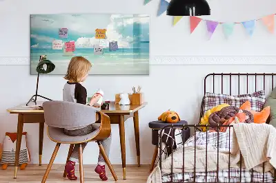 Tablă magnetică cu ștergere uscată cu imprimeu peisaj marin
