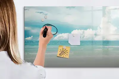 Tablă magnetică cu ștergere uscată cu imprimeu peisaj marin