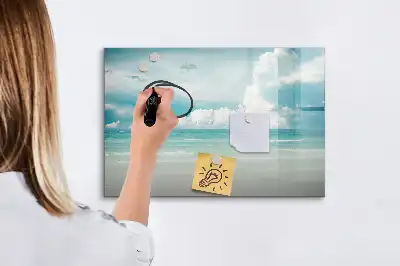 Tablă magnetică cu ștergere uscată cu imprimeu peisaj marin