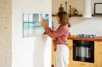 Tablă magnetică cu ștergere uscată cu imprimeu peisaj marin