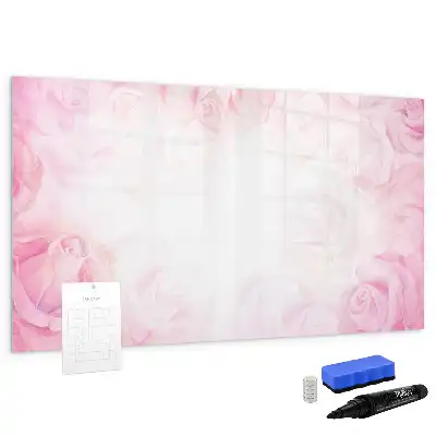 Tablă magnetică cu ștergere uscată cu imprimeu abstracție cu trandafiri