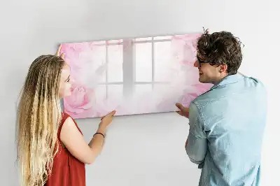 Tablă magnetică cu ștergere uscată cu imprimeu abstracție cu trandafiri