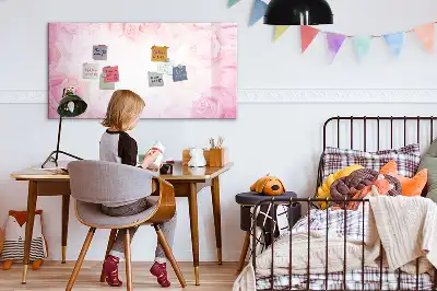 Tablă magnetică cu ștergere uscată cu imprimeu abstracție cu trandafiri