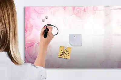 Tablă magnetică cu ștergere uscată cu imprimeu abstracție cu trandafiri