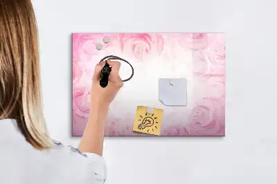 Tablă magnetică cu ștergere uscată cu imprimeu abstracție cu trandafiri