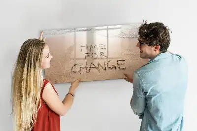 Tablă magnetică cu ștergere uscată design cu citat pe plajă