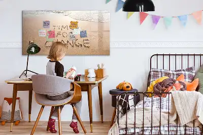 Tablă magnetică cu ștergere uscată design cu citat pe plajă