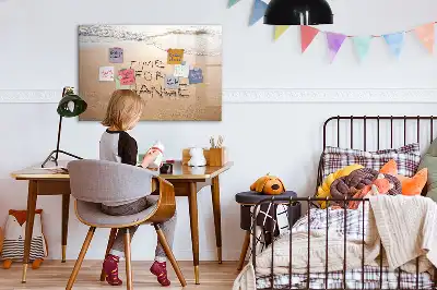 Tablă magnetică cu ștergere uscată design cu citat pe plajă