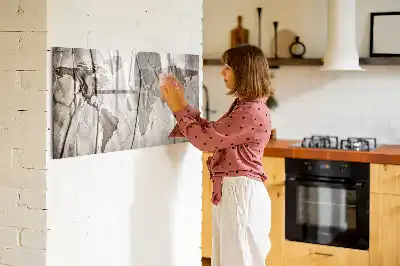 Tablă magnetică cu ștergere uscată model cu harta lumii