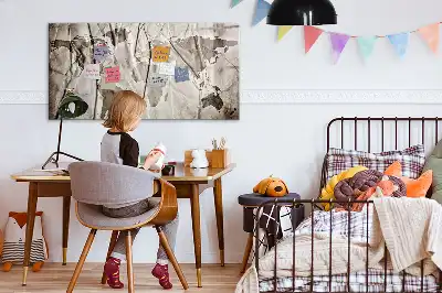 Tablă magnetică cu ștergere uscată model cu harta lumii