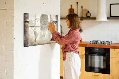 Tablă magnetică cu ștergere uscată harta lumii