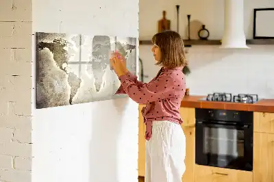 Tablă magnetică cu ștergere uscată harta lumii