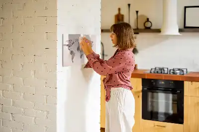 Harta lumii în acuarelă tablă magnetică cu ștergere uscată