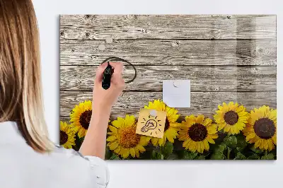 Tablă magnetică cu ștergere uscată model Floarea-soarelui