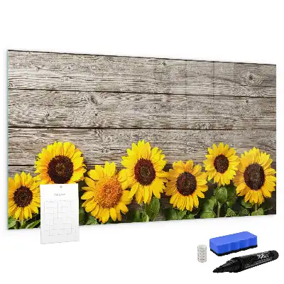 Tablă magnetică cu ștergere uscată model Floarea-soarelui