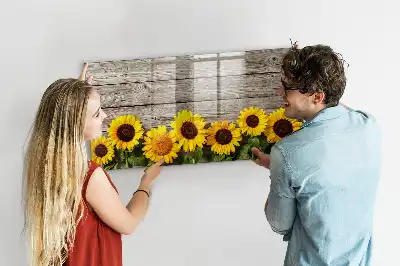 Tablă magnetică cu ștergere uscată model Floarea-soarelui