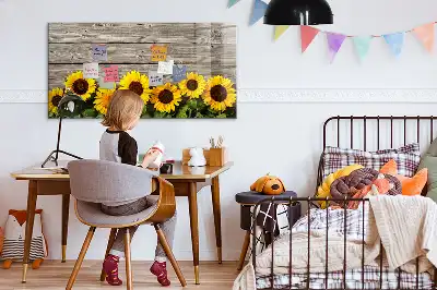 Tablă magnetică cu ștergere uscată model Floarea-soarelui