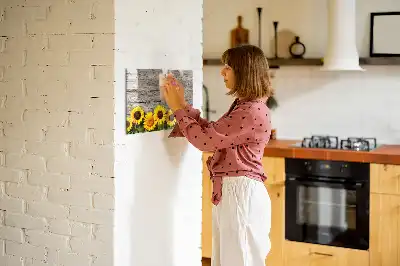 Tablă magnetică cu ștergere uscată model Floarea-soarelui