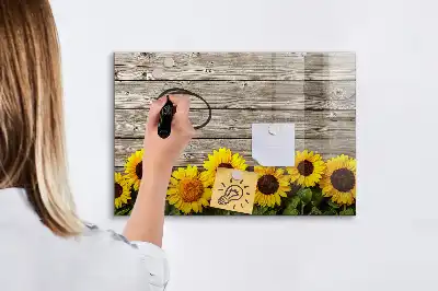 Tablă magnetică cu ștergere uscată model Floarea-soarelui