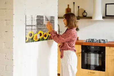 Tablă magnetică cu ștergere uscată model Floarea-soarelui