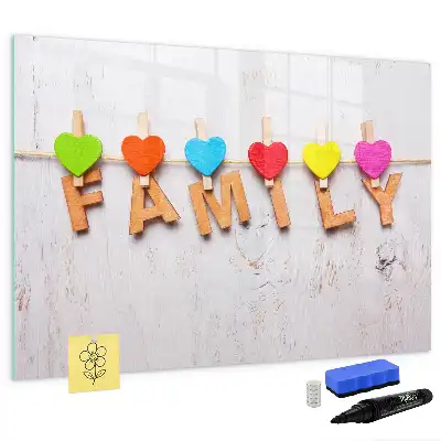Tablă magnetică cu ștergere uscată cu model text Familie