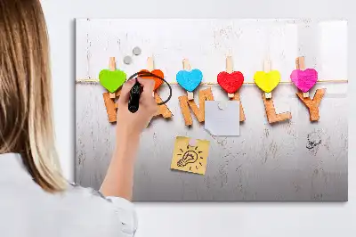 Tablă magnetică cu ștergere uscată cu model text Familie