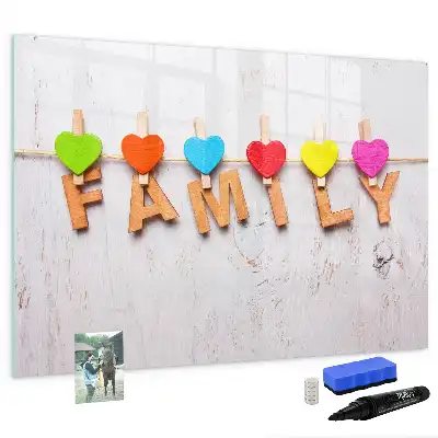 Tablă magnetică cu ștergere uscată cu model text Familie