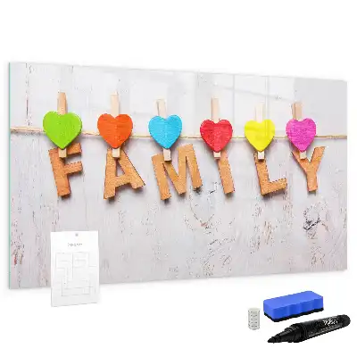Tablă magnetică cu ștergere uscată cu model text Familie
