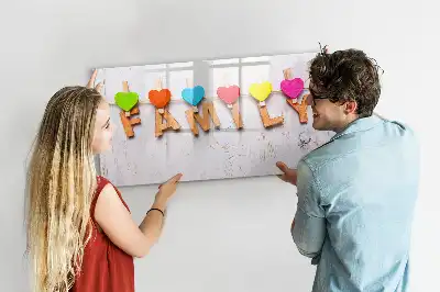 Tablă magnetică cu ștergere uscată cu model text Familie