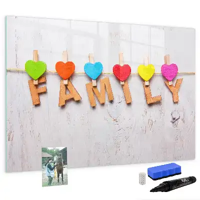Tablă magnetică cu ștergere uscată cu model text Familie