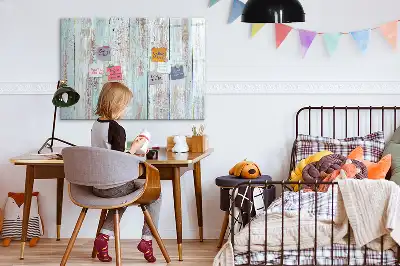 Tablă magnetică cu ștergere uscată cu ramă din lemn pastelat